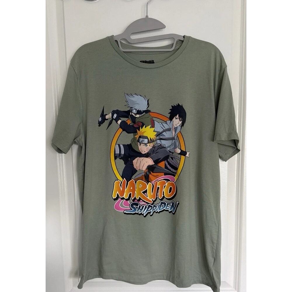 Naruto Shippuden Graphic T Shirt Green Anime Tee Adult Large Unisex EUC - Picture 2 of 6